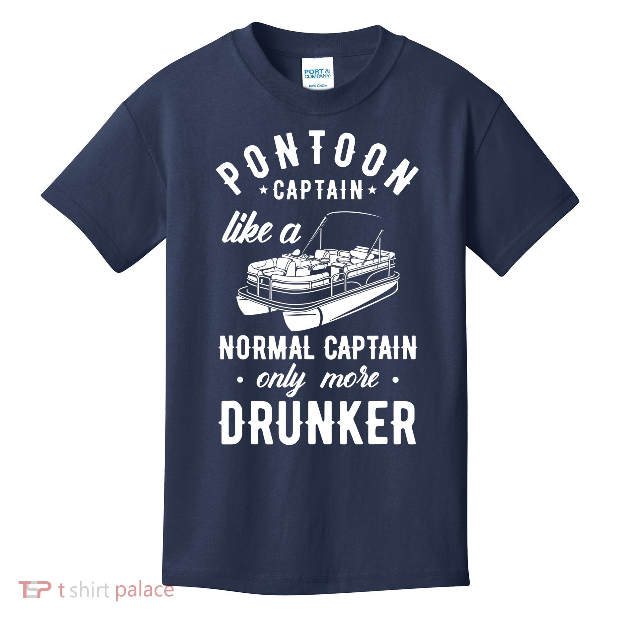 Pontoon Captain Funny Pontoon Captain Drunker Kids T-Shirt