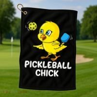 Pickleball Chick, funny pickleball Golf Towel thumb 1
