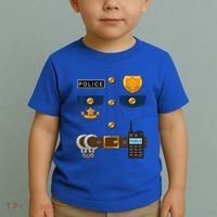 Policeman Costume Funny Halloween Police Officer Toddler T-Shirt thumb 2