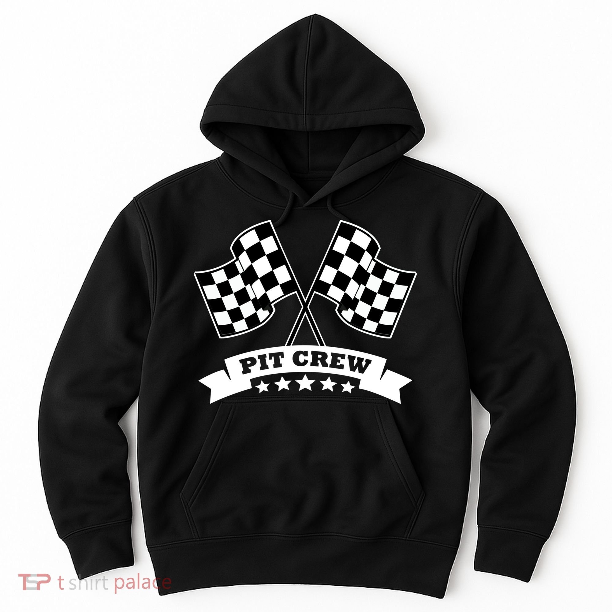 Pit Crew For Race Car Parties White Banner Hoodie
