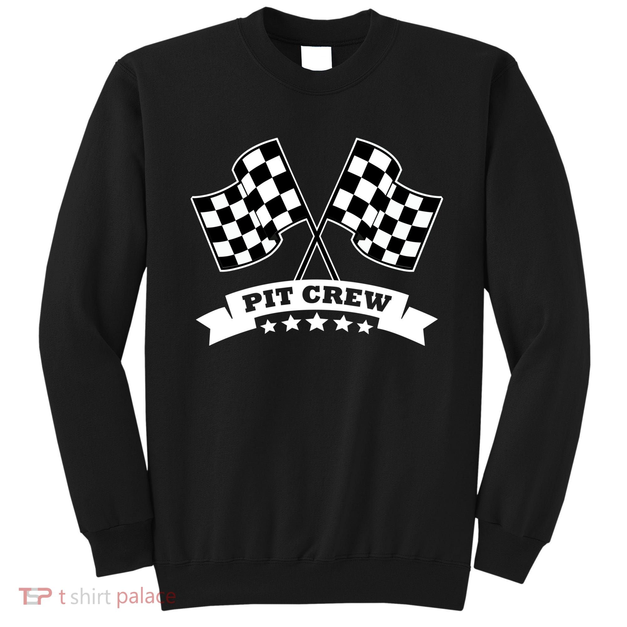 Pit Crew For Race Car Parties White Banner Sweatshirt