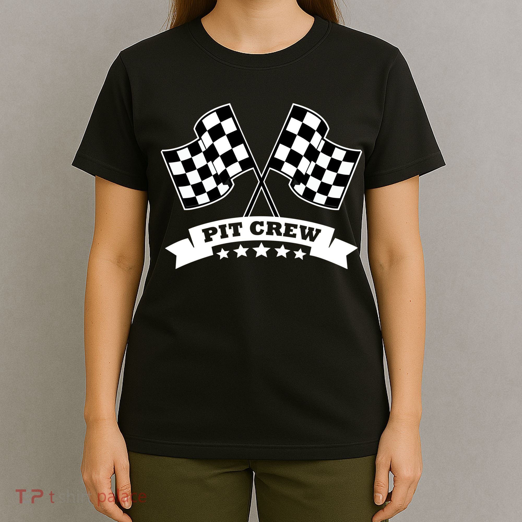 Pit Crew For Race Car Parties White Banner T-Shirt