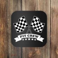 Pit Crew For Race Car Parties White Banner Coaster thumb 0