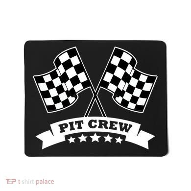 Pit Crew For Race Car Parties White Banner Mousepad
