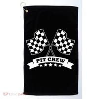 Pit Crew For Race Car Parties White Banner Golf Towel thumb 0