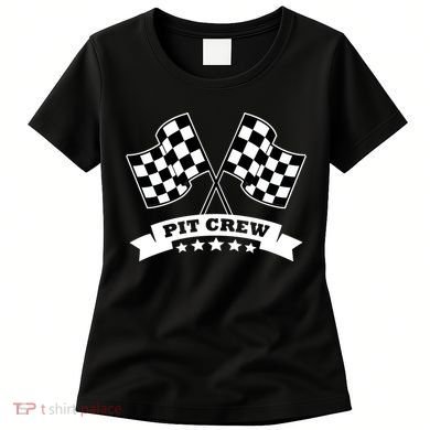 Pit Crew For Race Car Parties White Banner Women's T-Shirt