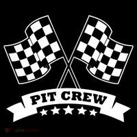 Pit Crew For Race Car Parties White Banner Women's T-Shirt thumb 6
