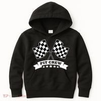 Pit Crew For Race Car Parties White Banner Kids Hoodie thumb 0