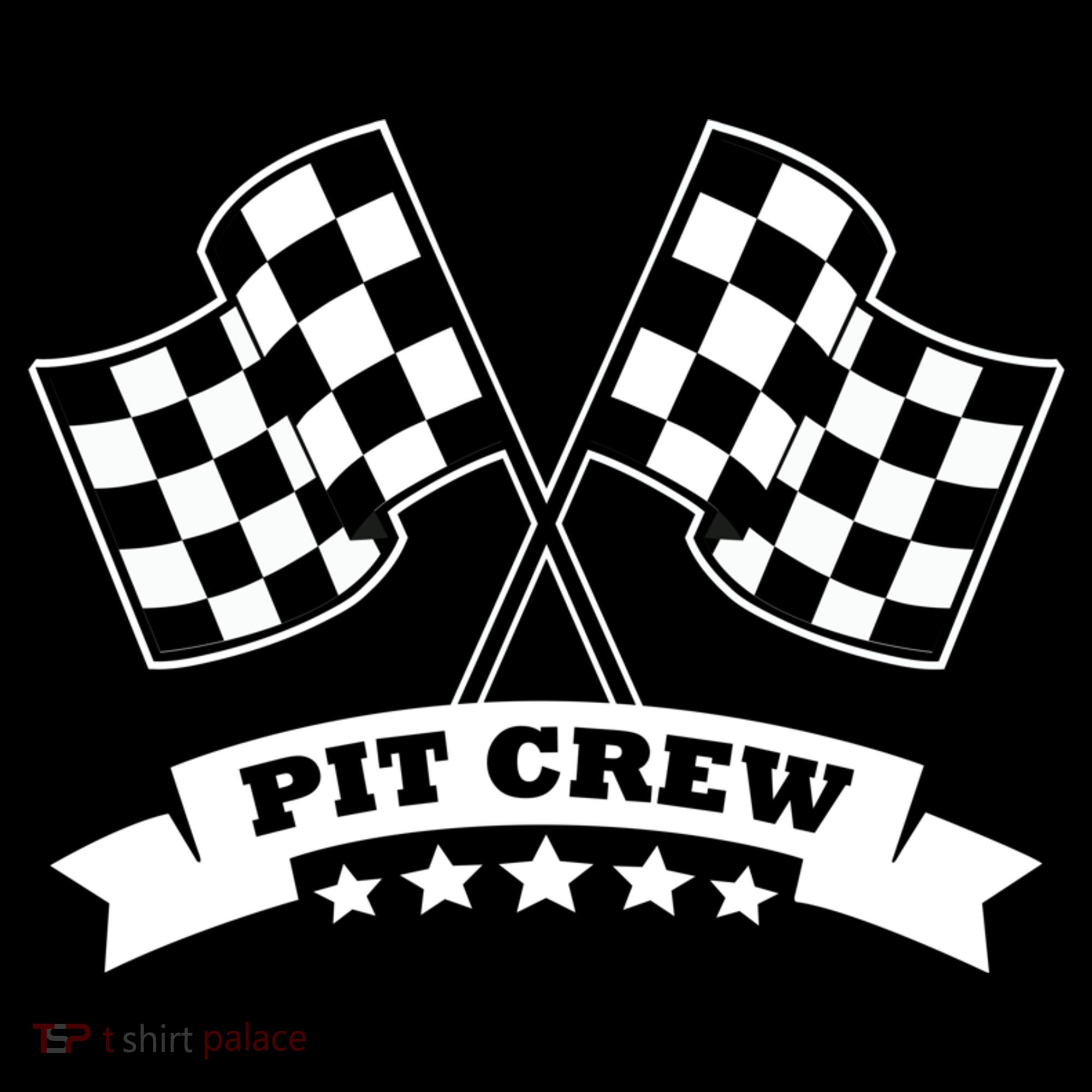 Pit Crew For Race Car Parties White Banner Kids Long Sleeve Shirt