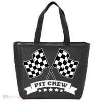 Pit Crew For Race Car Parties White Banner Tote Bag thumb 0
