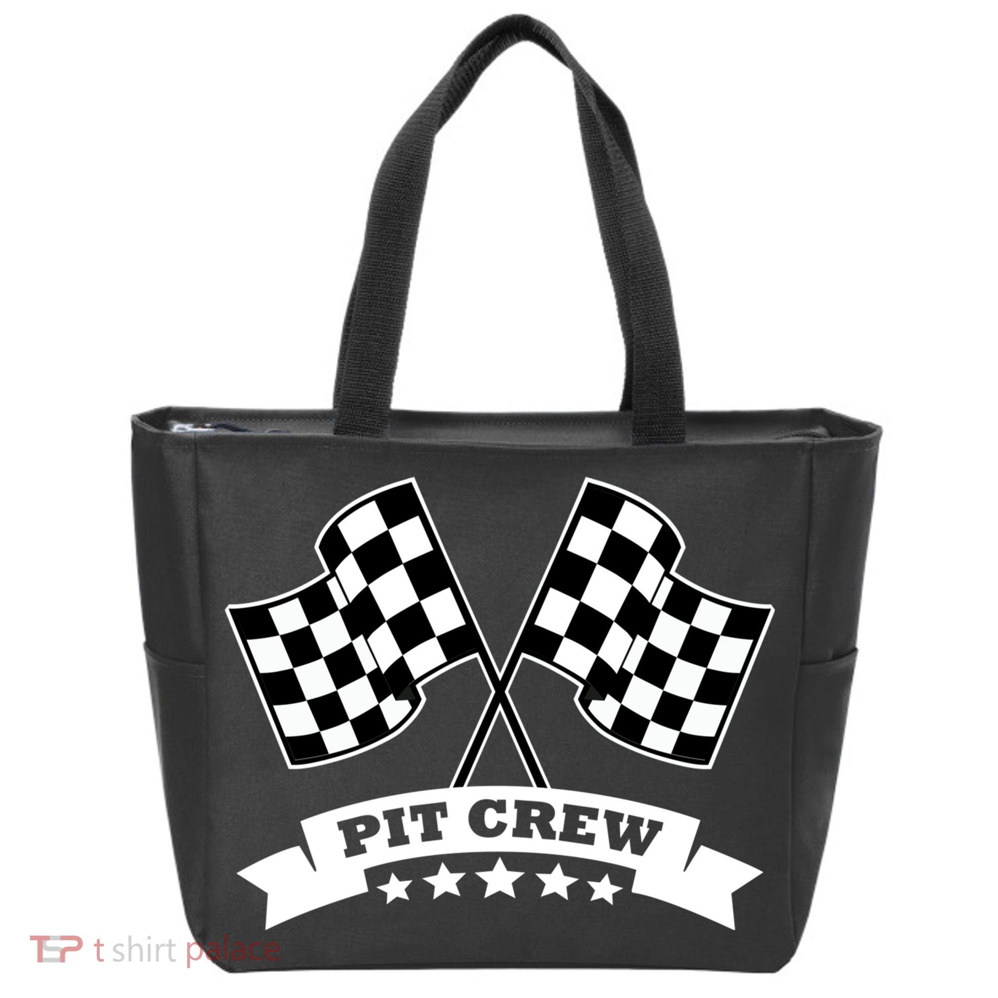 Pit Crew For Race Car Parties White Banner Tote Bag
