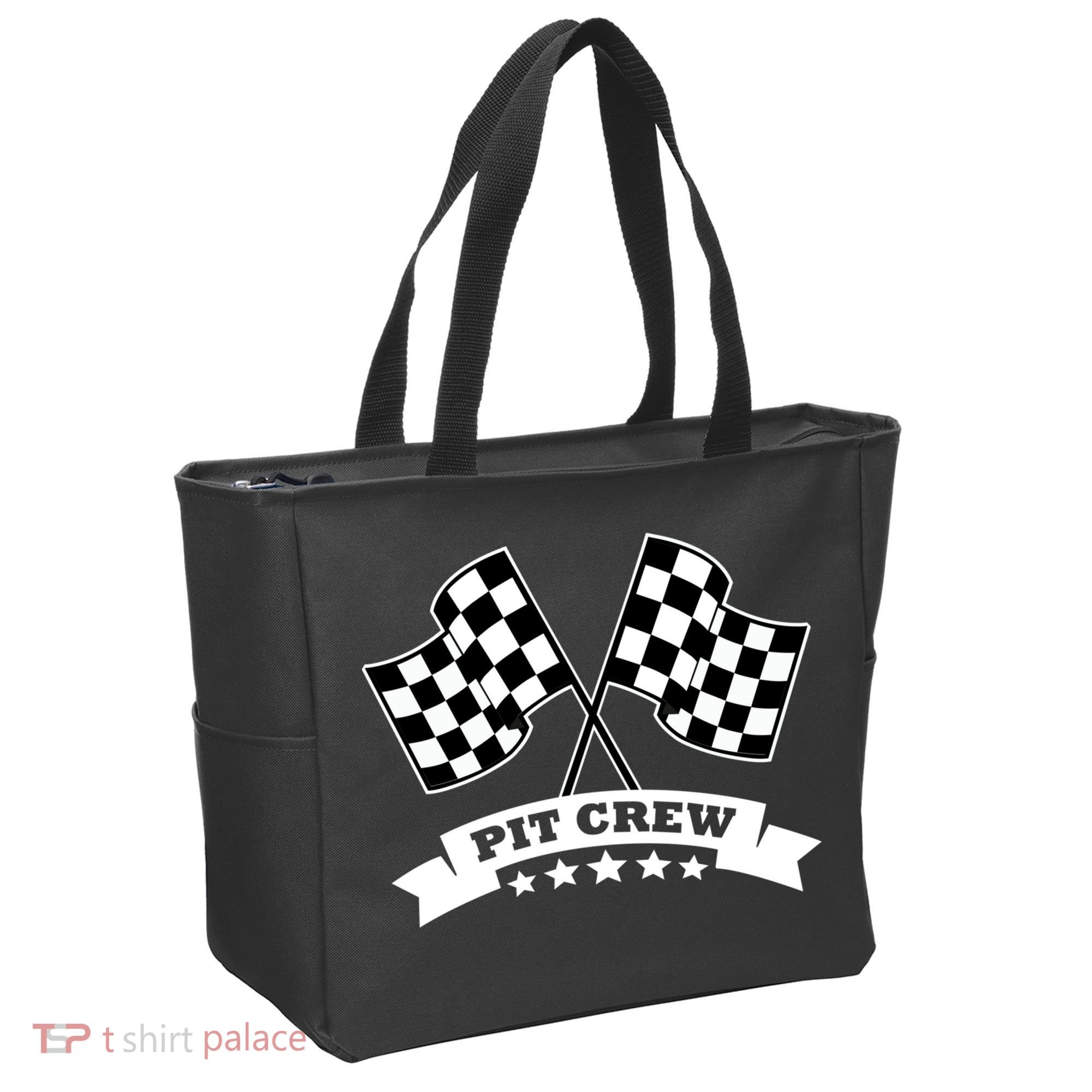 Pit Crew For Race Car Parties White Banner Tote Bag