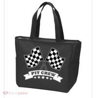 Pit Crew For Race Car Parties White Banner Tote Bag thumb 3