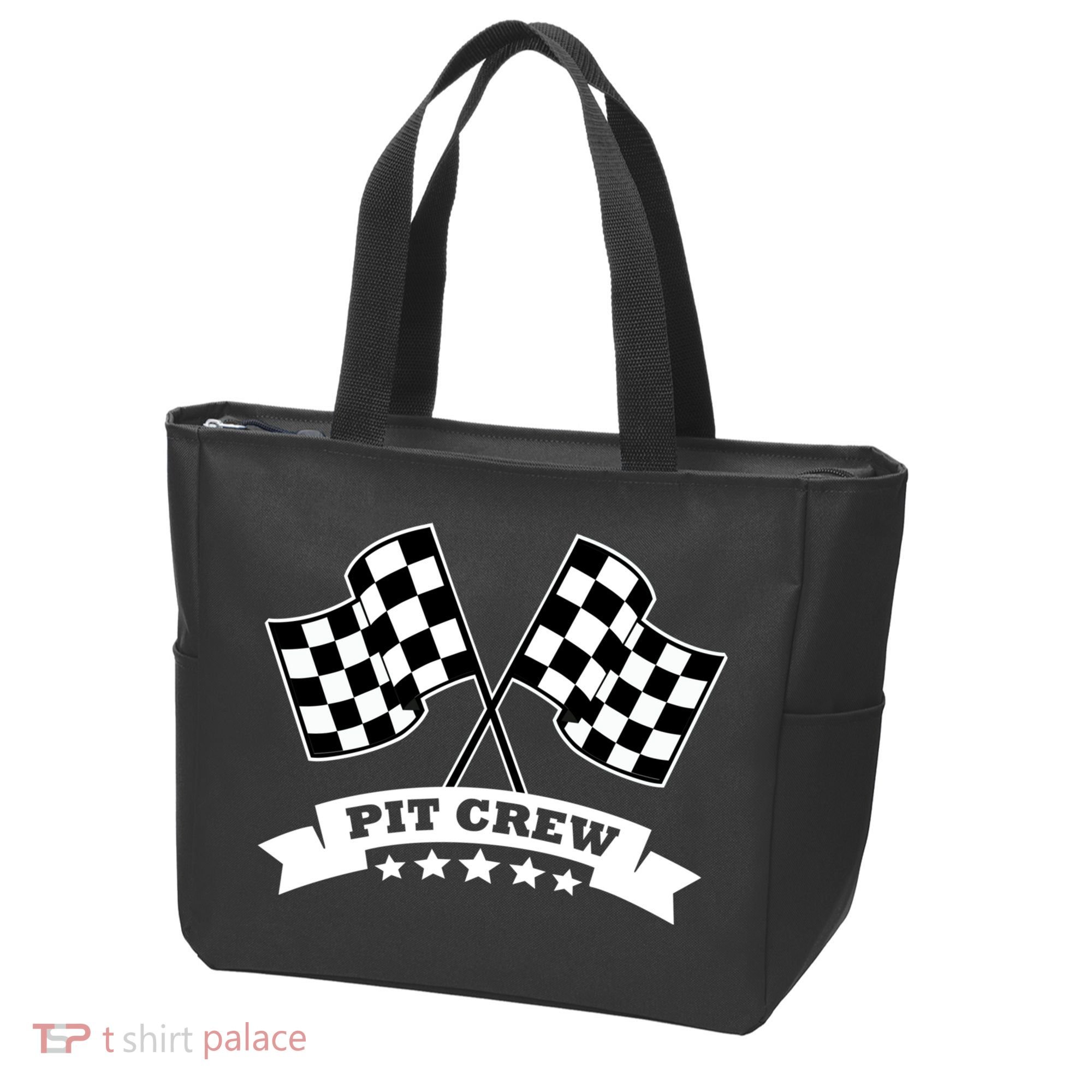 Pit Crew For Race Car Parties White Banner Tote Bag