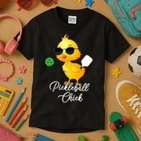 Pickleball Chick, Funny Pickleball Kids T-Shirt thumb 3