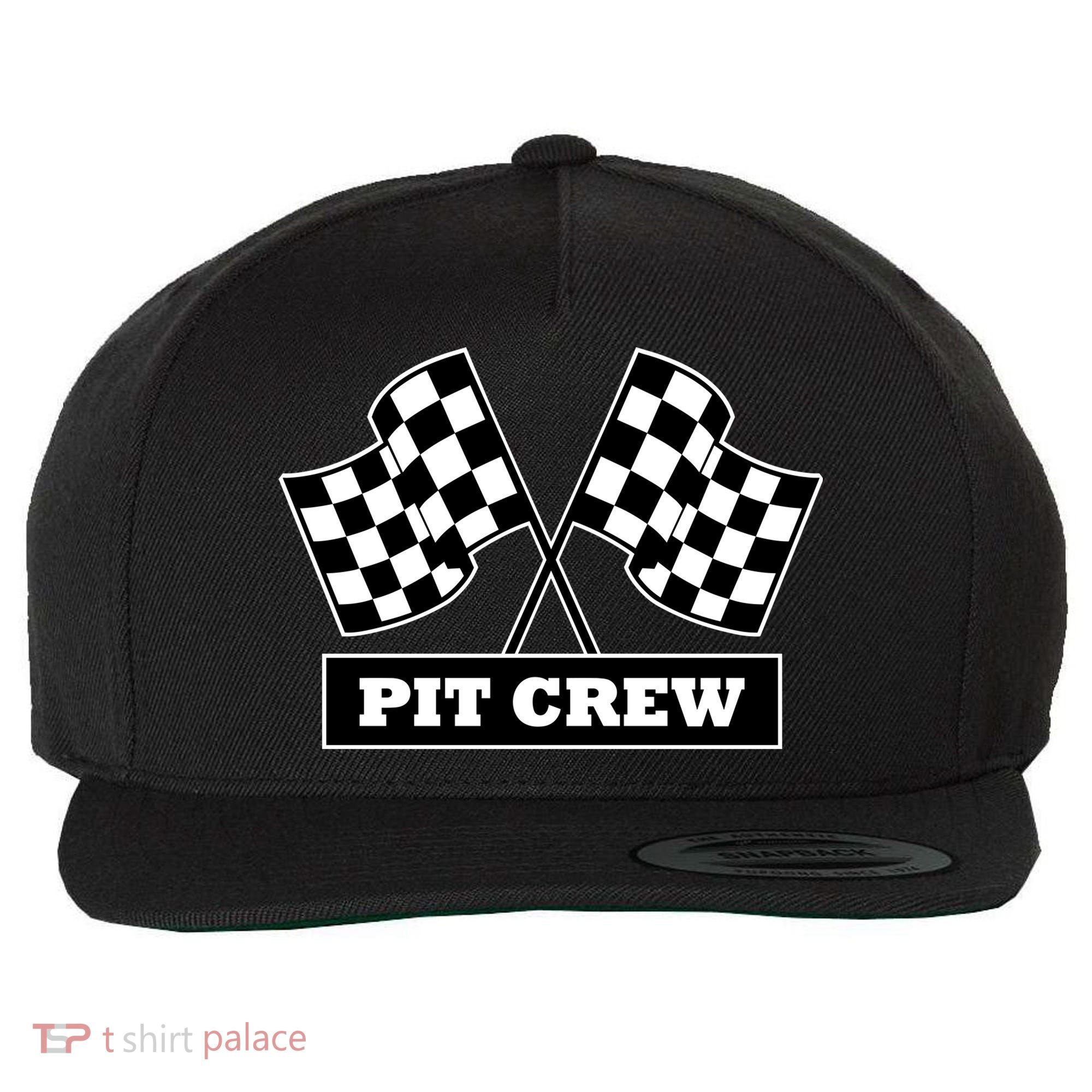Pit Crew For Racing Party Parents Team Fast Cars Dark Wool Snapback Cap