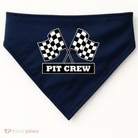 Pit Crew For Racing Party Parents Team Fast Cars Dark USA-Made Doggie Bandana thumb 0