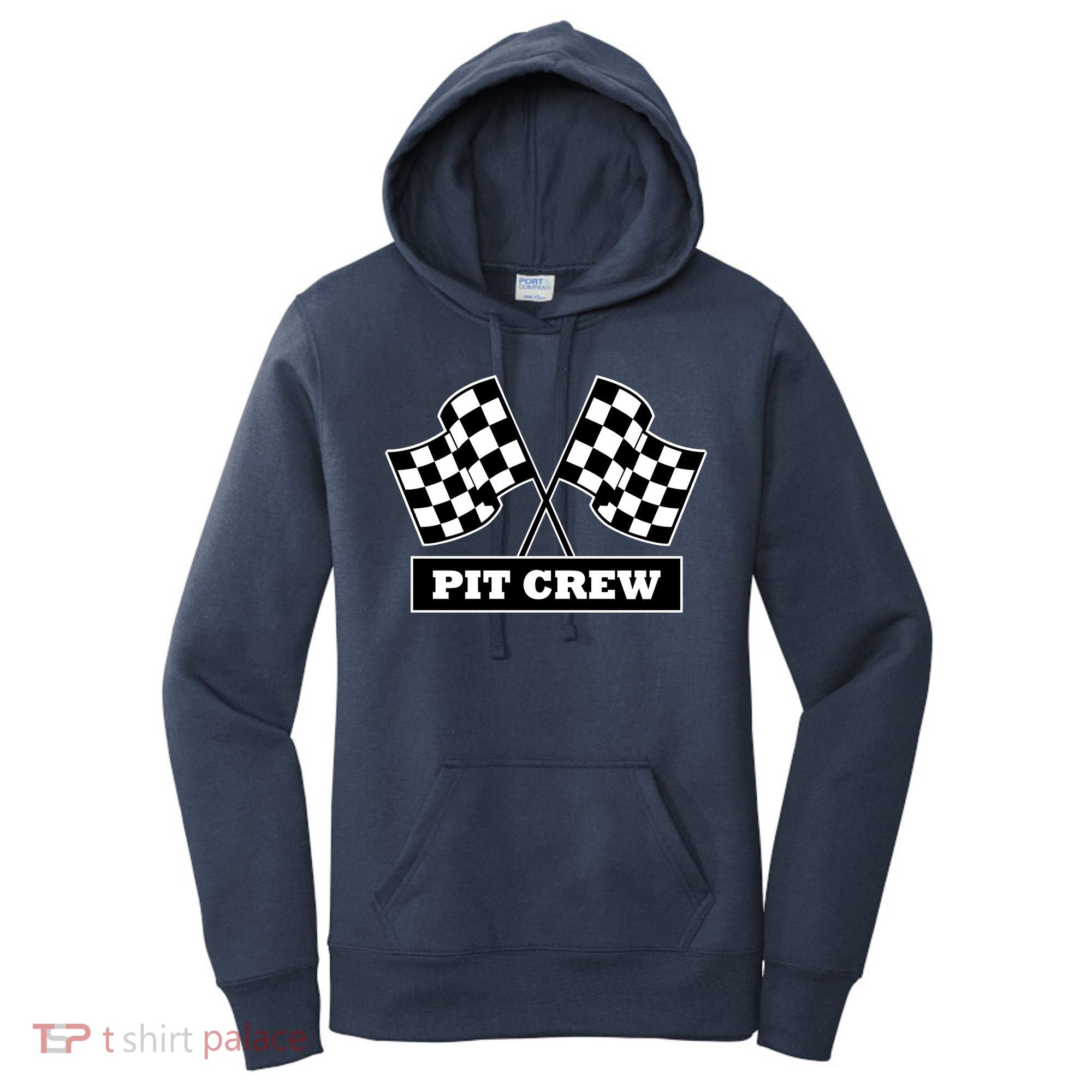 Pit Crew For Racing Party Parents Team Fast Cars Dark Women's Hoodie