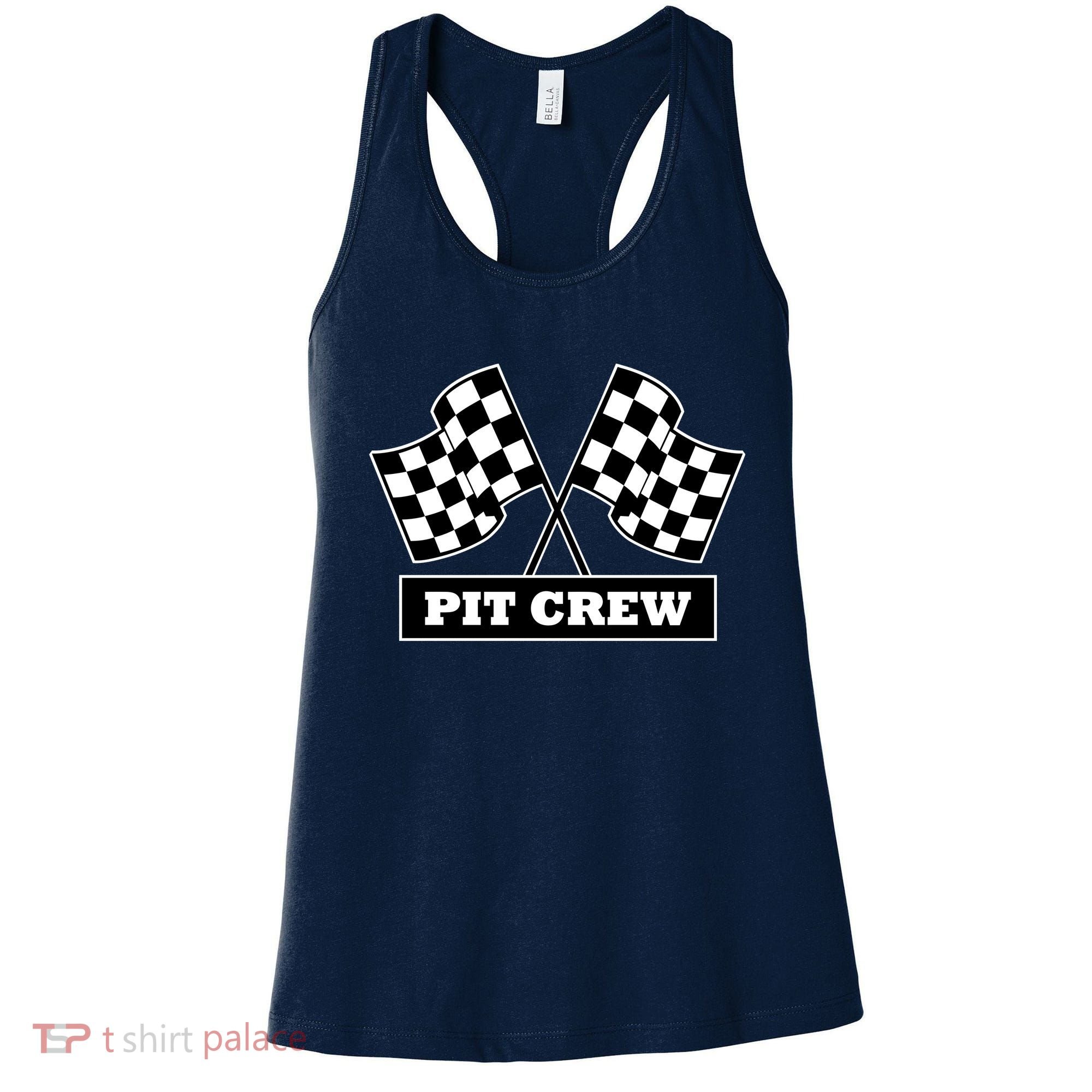 Pit Crew For Racing Party Parents Team Fast Cars Dark Women's Tank Top