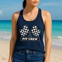 Pit Crew For Racing Party Parents Team Fast Cars Dark Women's Tank Top thumb 2