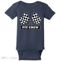 Pit Crew For Racing Party Parents Team Fast Cars Dark Baby Bodysuit thumb 0