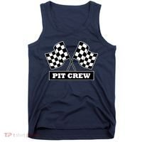 Pit Crew For Racing Party Parents Team Fast Cars Dark Tank Top thumb 0