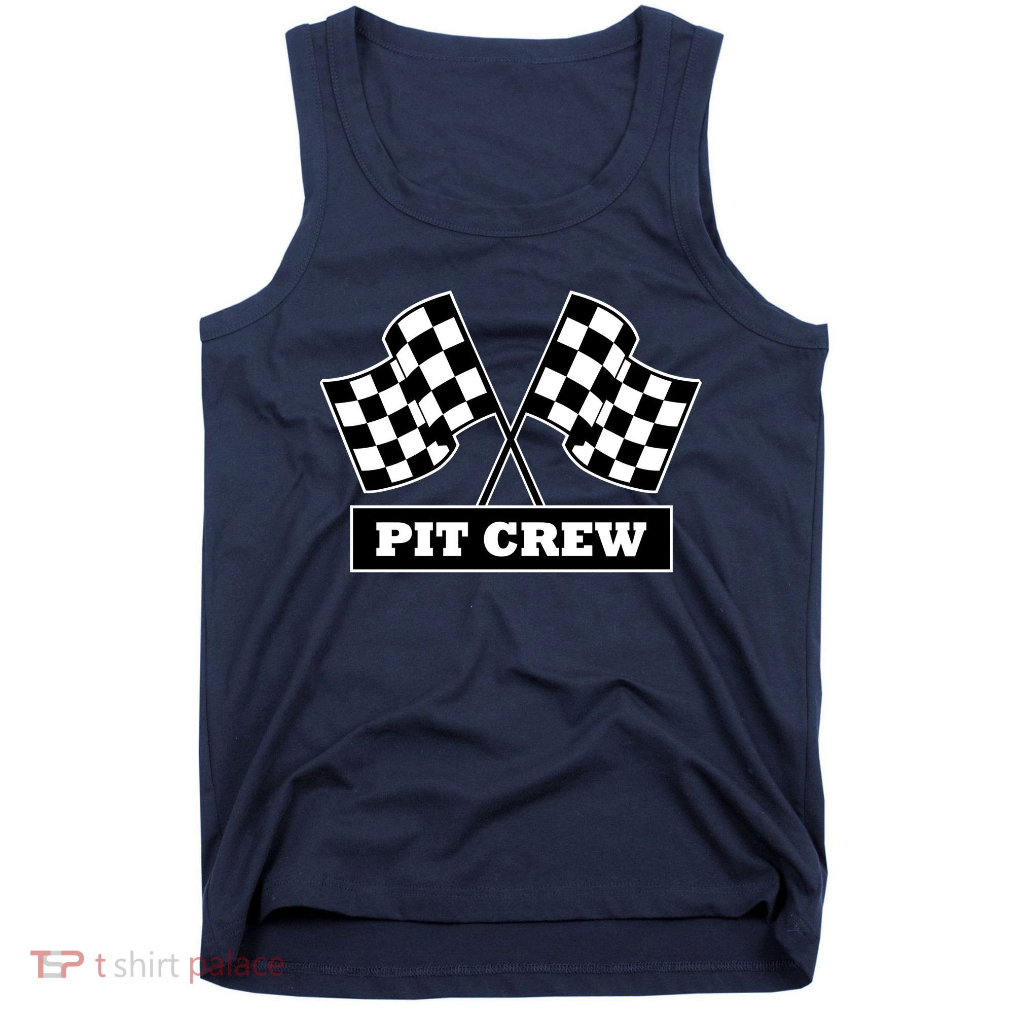 Pit Crew For Racing Party Parents Team Fast Cars Dark Tank Top