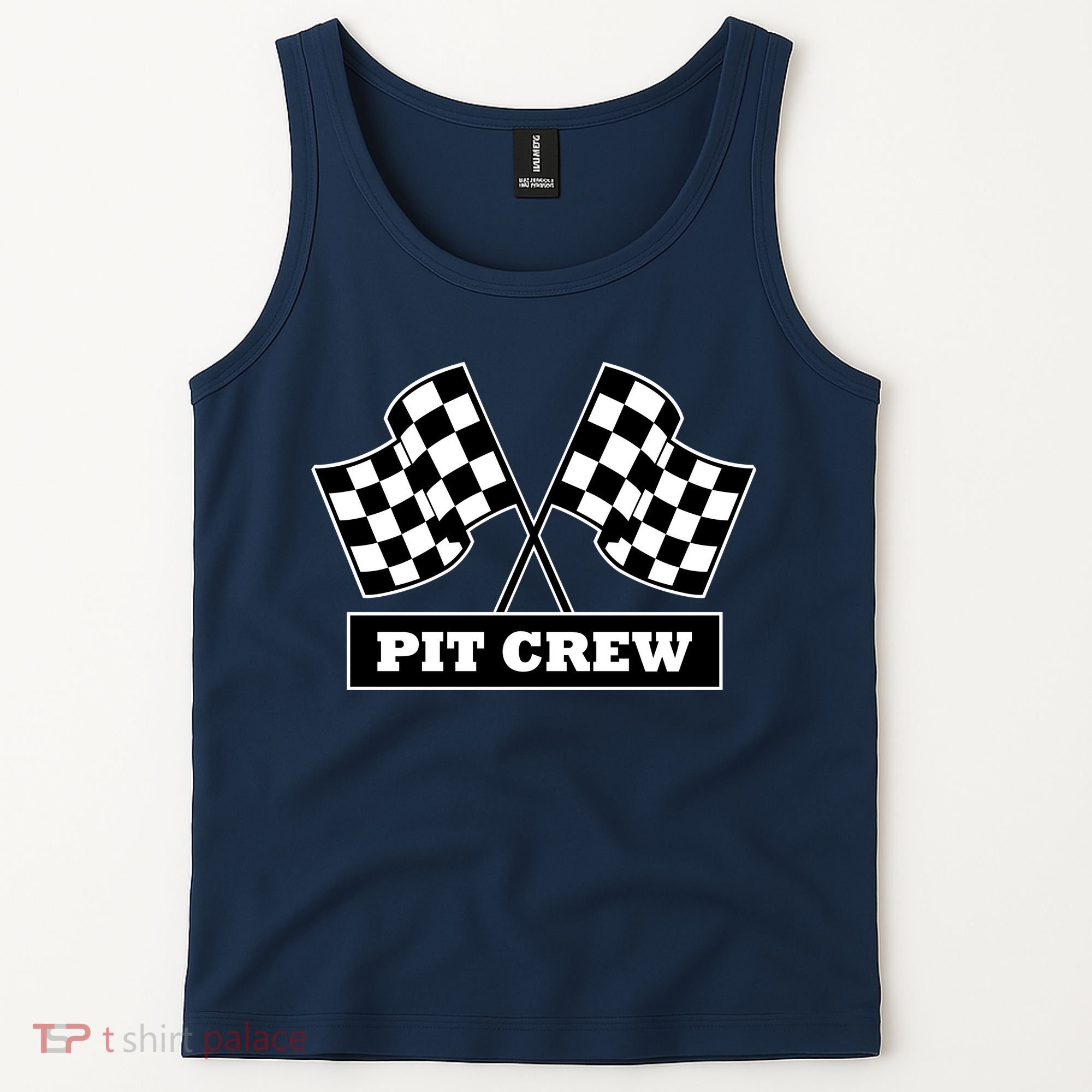 Pit Crew For Racing Party Parents Team Fast Cars Dark Tank Top