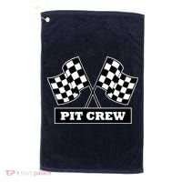 Pit Crew For Racing Party Parents Team Fast Cars Dark Golf Towel thumb 0