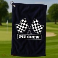 Pit Crew For Racing Party Parents Team Fast Cars Dark Golf Towel thumb 1