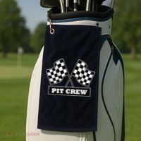 Pit Crew For Racing Party Parents Team Fast Cars Dark Golf Towel thumb 2