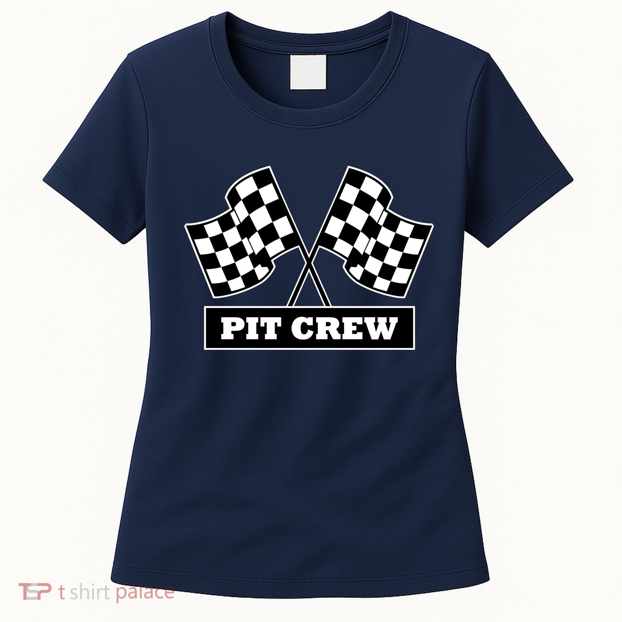 Pit Crew For Racing Party Parents Team Fast Cars Dark Women's T-Shirt