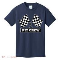 Pit Crew For Racing Party Parents Team Fast Cars Dark Kids T-Shirt thumb 0