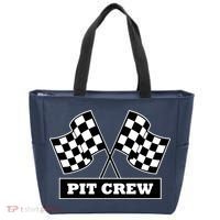 Pit Crew For Racing Party Parents Team Fast Cars Dark Tote Bag thumb 0