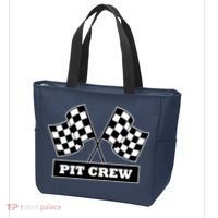 Pit Crew For Racing Party Parents Team Fast Cars Dark Tote Bag thumb 3