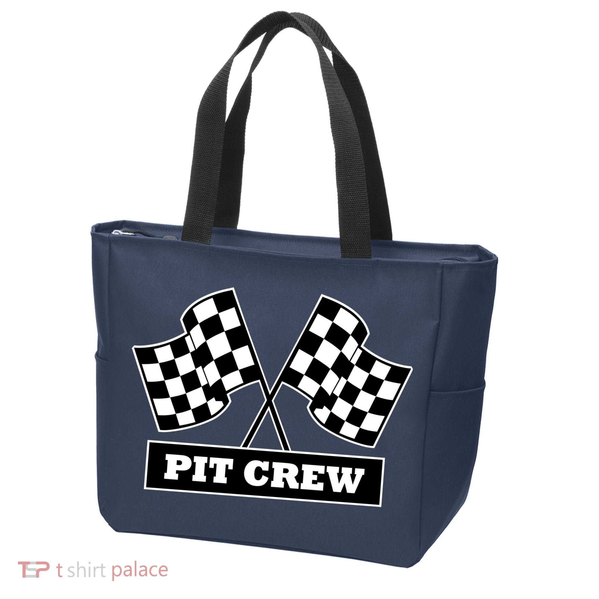 Pit Crew For Racing Party Parents Team Fast Cars Dark Tote Bag