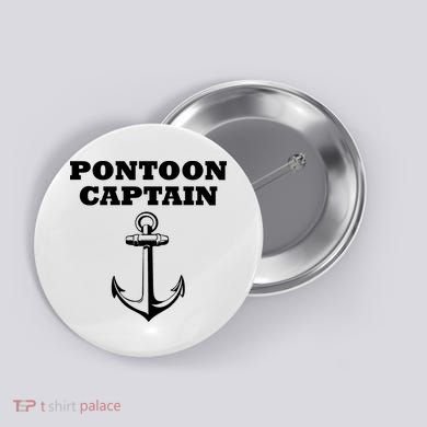 Pontoon Captain Funny Pontoon Button