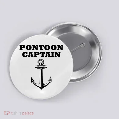 Pontoon Captain Funny Pontoon Button