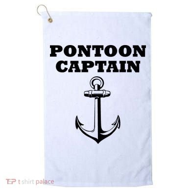 Pontoon Captain Funny Pontoon Golf Towel