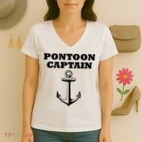 Pontoon Captain Funny Pontoon Women's V-Neck T-Shirt thumb 3