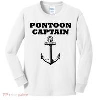 Pontoon Captain Funny Pontoon Kids Long Sleeve Shirt thumb 0