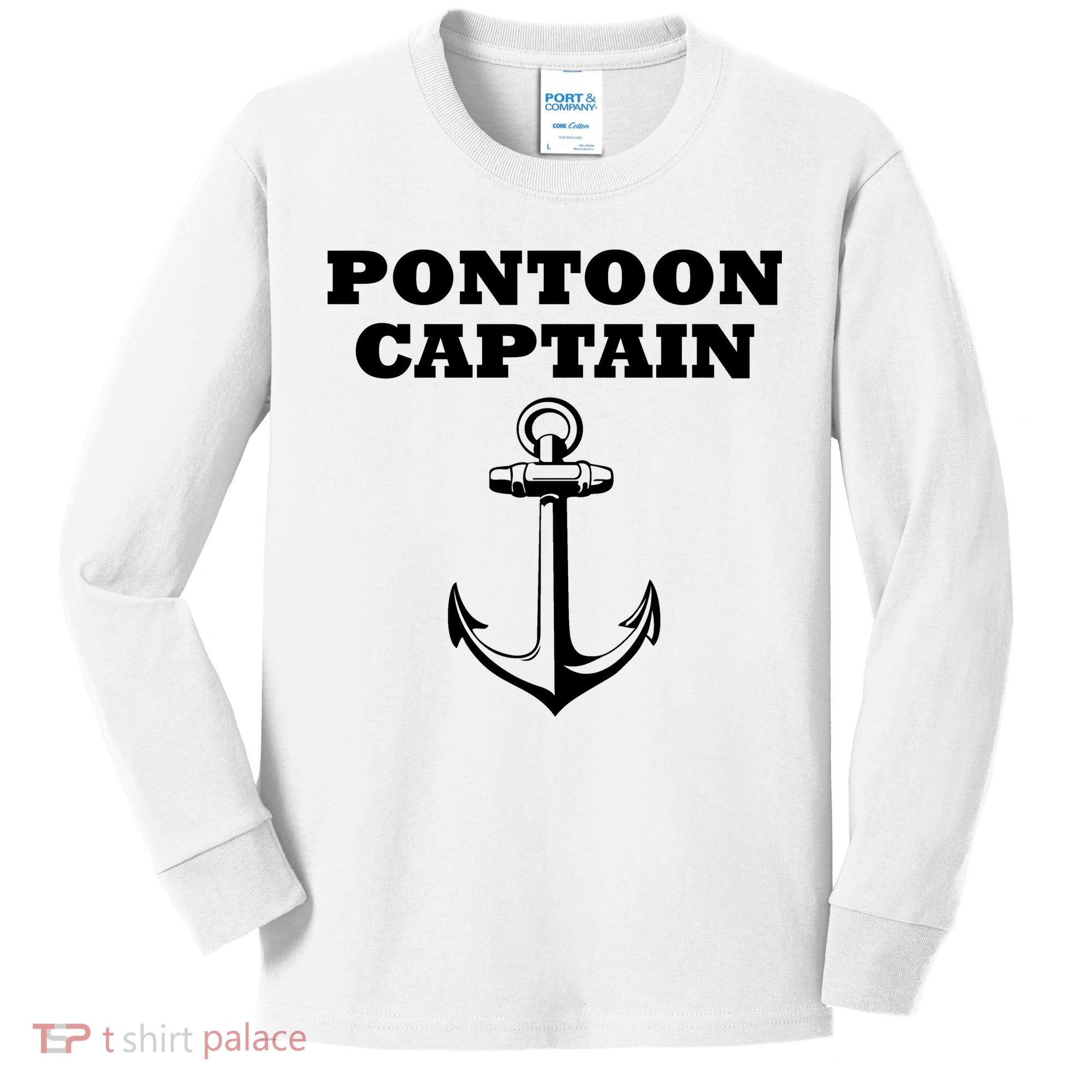 Pontoon Captain Funny Pontoon Kids Long Sleeve Shirt