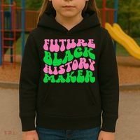 Pretty cute future black history maker aka funny tee Kids Hoodie thumb 3