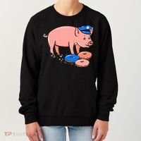 Pig Cop Funny Police Officer Doughnut Gift Women's Sweatshirt thumb 0