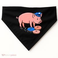 Pig Cop Funny Police Officer Doughnut Gift USA-Made Doggie Bandana thumb 0