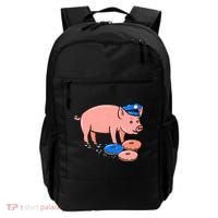 Pig Cop Funny Police Officer Doughnut Gift Backpack thumb 0