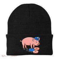 Pig Cop Funny Police Officer Doughnut Gift Beanie thumb 0