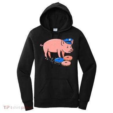 Pig Cop Funny Police Officer Doughnut Gift Women's Hoodie