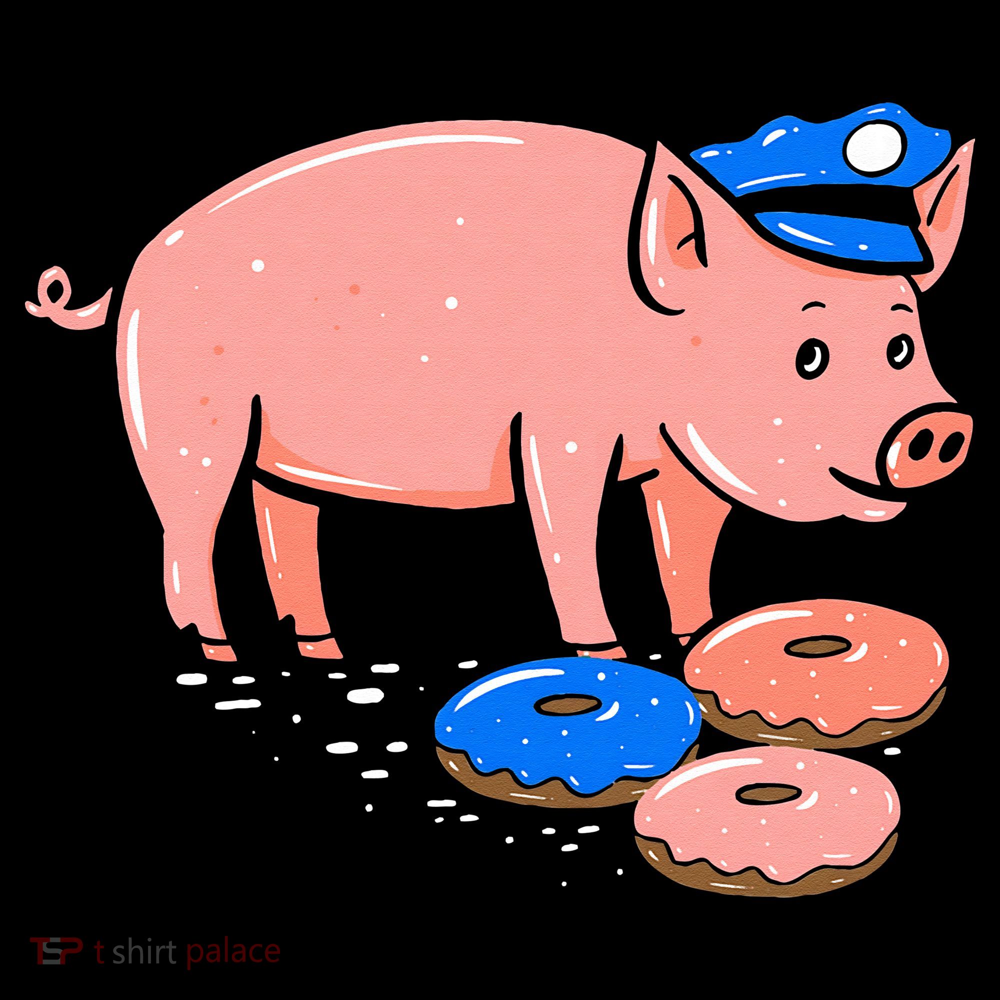 Pig Cop Funny Police Officer Doughnut Gift Women's Hoodie
