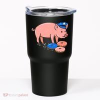 Pig Cop Funny Police Officer Doughnut Gift Tumbler thumb 0